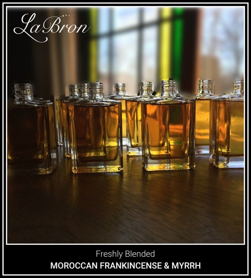 Moroccan and Myrrh are our main two mixes in Labron Perfume's most favorite fragrance in our store. The photo shows our products being made into production.
